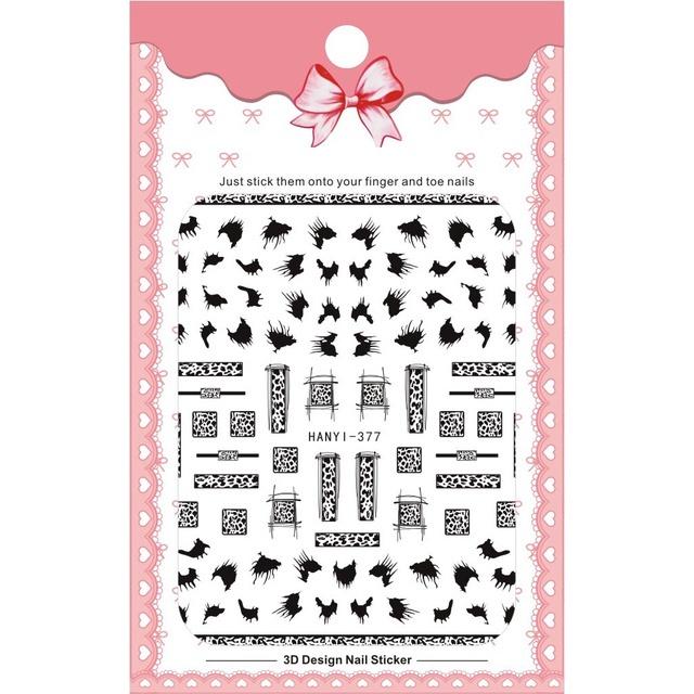 Självhäftande 3D-nagelklistermärke Ormtryck Tigertryck Leopardtrycknageldekor Nagelkonstdekoration