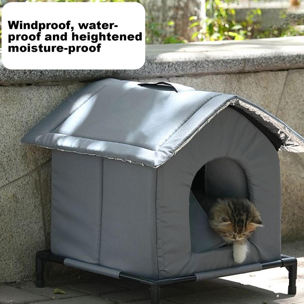 Winter Outdoor Cat House Warm Windproof Washable Cat Shelter Insulated Animals Cave Cold Weather Nest For Backyard Garden Garage