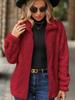 Schimmernder Fleece Damen-Übermantel Herbst Winter Neu Langarm Reißverschluss Gesteppter Mantel für Damen