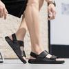 Fashion Summer Mens Sandals Split Leather Lightweight Open Toe Flats Men's Casual Shoes Outdoor Walking Men Beach Daily Commute Sandals