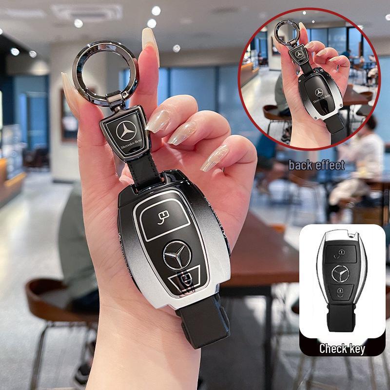 Mercedes GLA200, GLC300, V260, C180L, C200, and GLC260 Key Cover/Shell (Metal, Old Model)