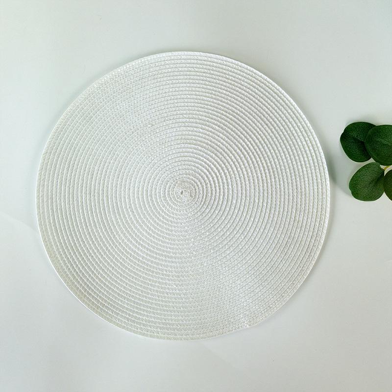 Round Placemats For Dining Table Coaster Heat-Resistant Placemats Stain Resistant Anti-Skid Washable Cotton Woven Tableware Mat