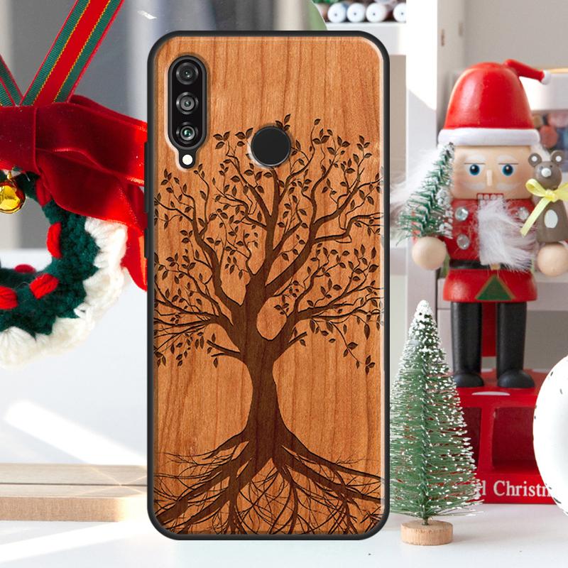 Tree Flower Bamboo Wood For Huawei Nova 9 10 SE 11 Pro Y60 Y70 Y90 Y61 Y91 Y72 Y73 12i 11i 8i P20 P30 P40 Lite Case
