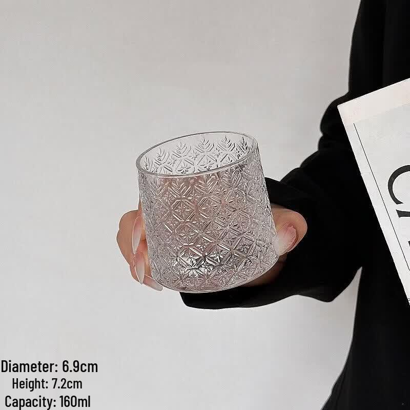 Qiwei Vintage Ins Style Glass Beverage Cup