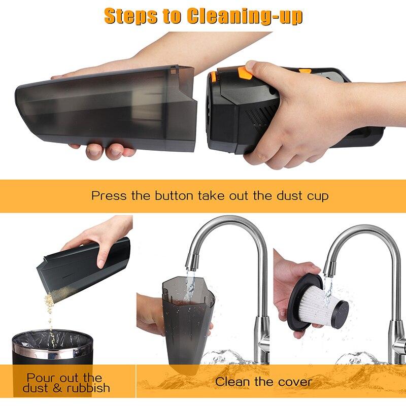 Handheld Strong Vacuuming Portable Rechargeable Vacuum Cleaner Wired Wireless Household Dust Collector Car Dust Collector