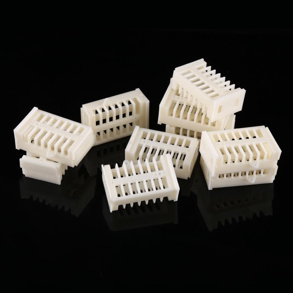 10pcs 50x30x19mm(1.97x1.18x0.75in) Beekeeping Tools Plastic Bee Queen Cage Plastic Cage  Apiary Use