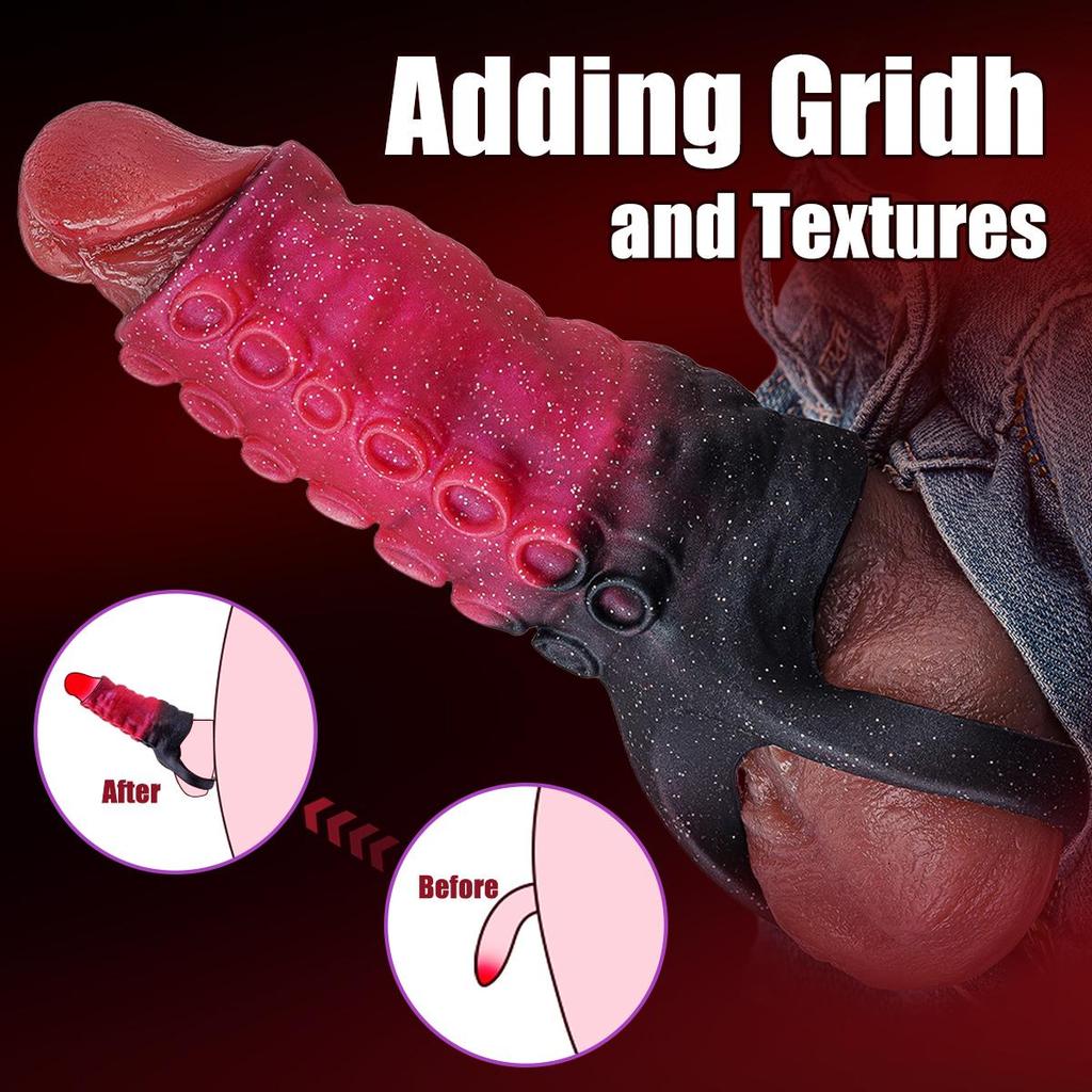 Männlicher Oktopus Penis Sleeve Hohl Tragen Weicher Schwanz Sleeve Ejakulation Bondage Schwanz Penisverlängerer/Vergrößerung Sexspielzeug Für Mann Schwul