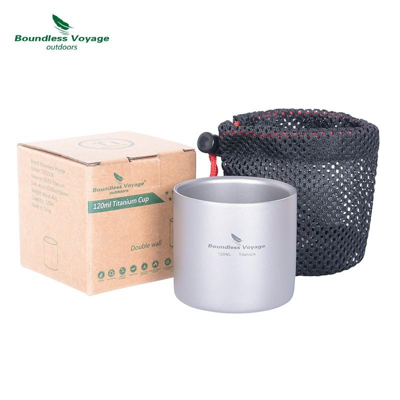 Pure Titanium Double Wall Insulated Travel Mug Coffee Tea Outdoor Camping Lightweight Thermal Cup