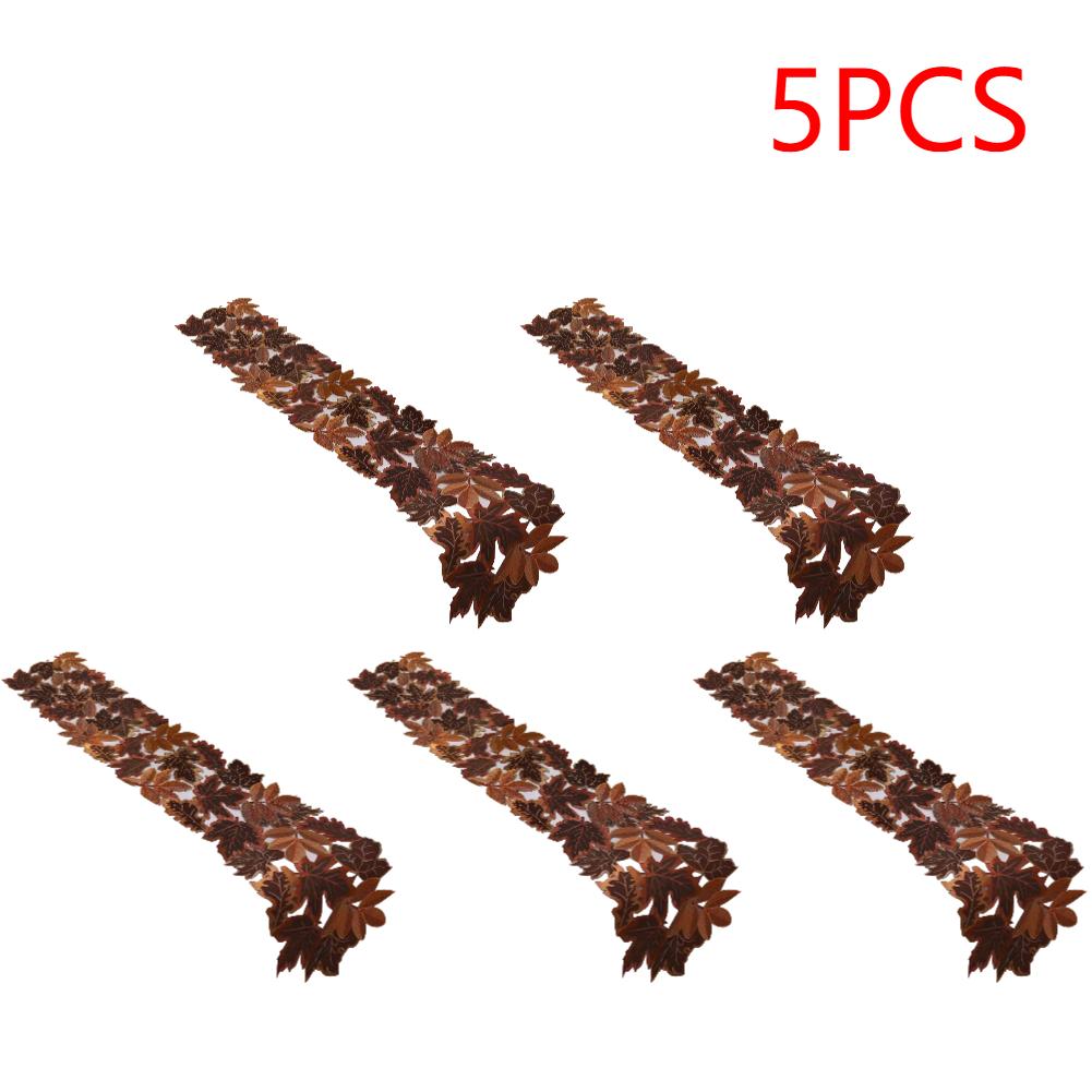 1/2/5Pcs Autumn Maple Leaf Table Runner Embroidered Fall Harvest Thanksgiving Table Mats Kitchen Dining Placemats Home Decor