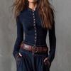 2025 Herbst-Winter Wildleder Karomuster Retro Kleid mit Knopfleiste und Taschen
