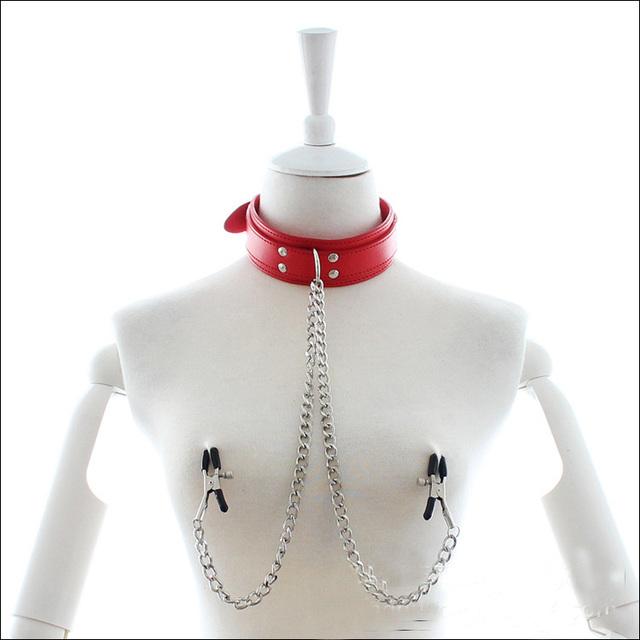 Bdsm Bondage Choker Collar with Nipple Clamp Breast Clip Chain Fetish Slaves Flirt Adult Games Erotic Tools Sex Toys for