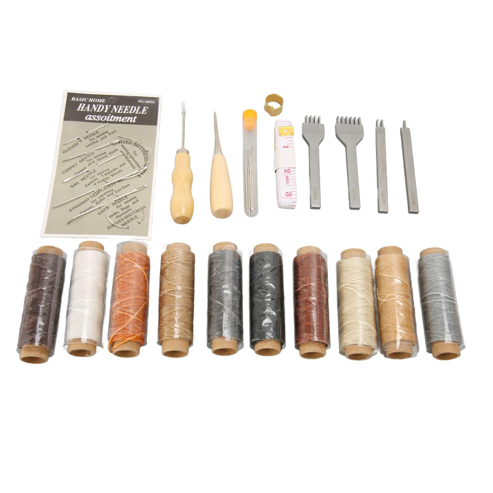 

Набор для шитья по коже, принадлежности для работы по коже с заостренной вощеной нитью, слот для шитья для поделок своими руками