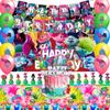 28Pcs Cartoon Birthday Party Supplies, Cartoon Party Decorations Set - Cartoon Tablecloth Banner Cake Decors and Cartoon Birthday Balloon Backdrop Etc