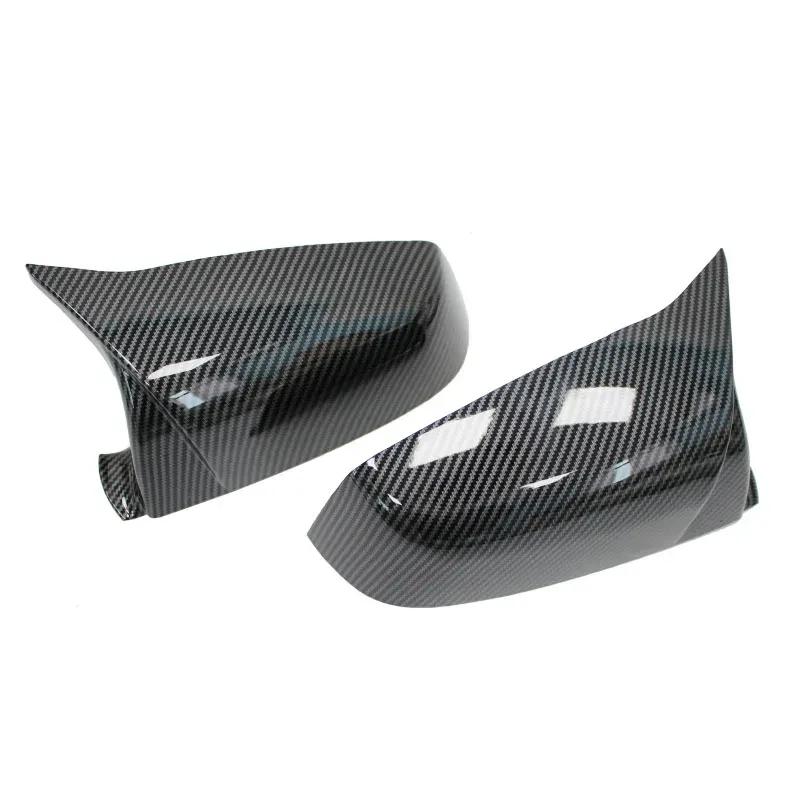 Seitenflügel-Rückspiegel-Abdeckkappe für BMW 5 6 7er E60 E61 E63 E64 F01 F02-F04 F06 F07 F10 F11 F12 F13, Kohlefaser, Schwarz