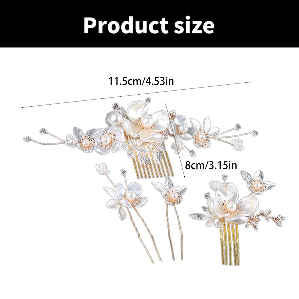 Pearls Hanbok Hair Hoop Stage Performances Hairband Flower Rhinestones Hairpin Accessories Headwear for Kids and Girls