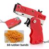 Foldable Continuous Launch Rubber Circle Model Gun Alloy Children Keychain Toy