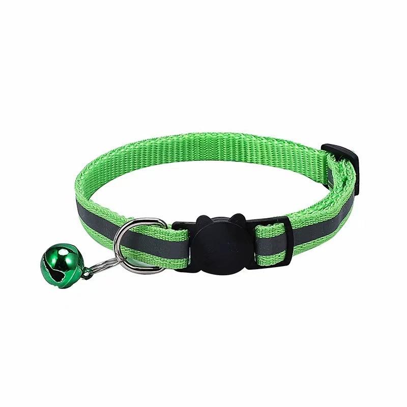 Cartoon Cat Head Reflective Pet Collar Colorful Bell Adjustable Safety Neck Strap Fashion Pet Collar For Kitten Puppy Small Dog