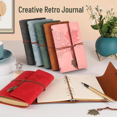 Maple Leaf Retro Loseblatt-Notizbuch mit anpassbarem Logo und Skin-Feel-Einband