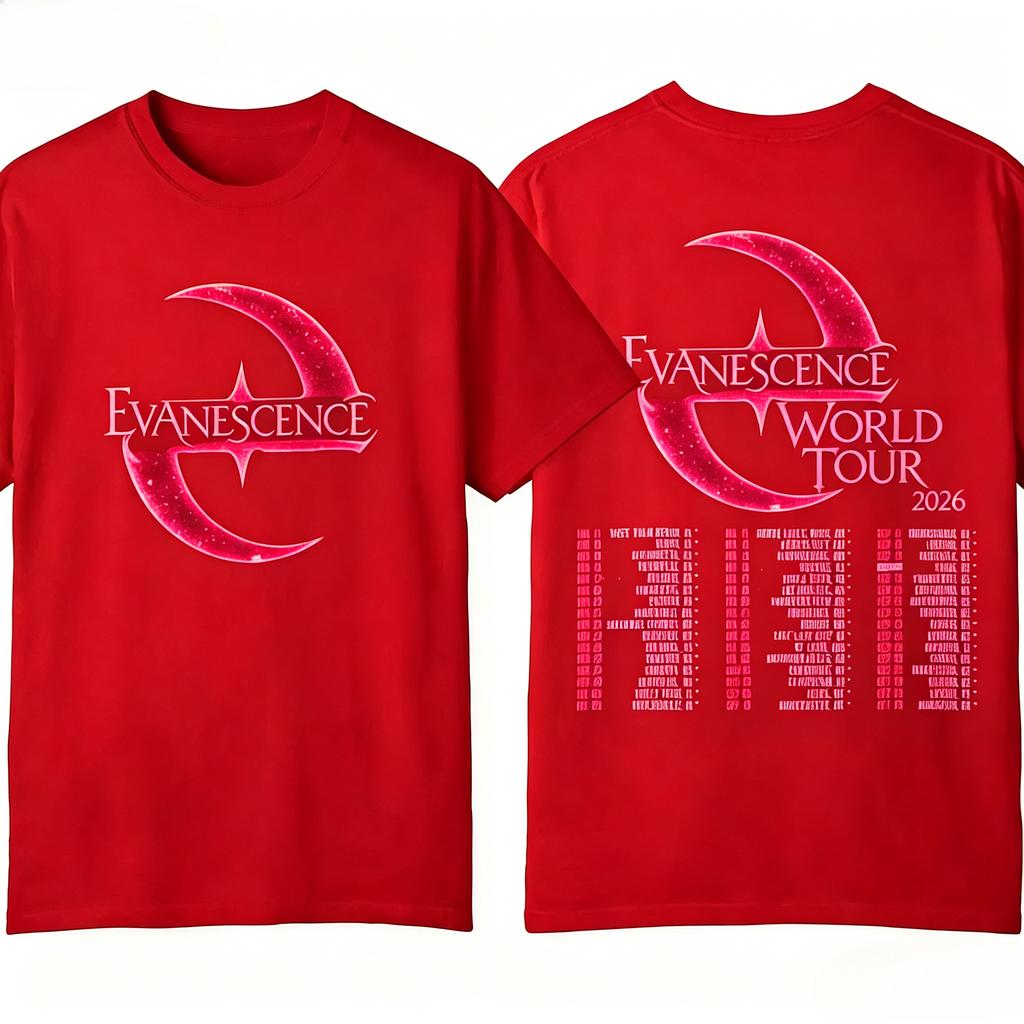 Evanescence Tour 2026 Concerto Maglietta in Puro Cotone Comoda Traspirante Alta Qualità Estiva Nuova Abbigliamento Unisex Donna T Shirt