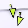 Korean Fashion Fluorescent Colorful Triangle Acrylic Drop Earrings for Women Big Geometric Pendant Earring 2026 Trend Jewelry