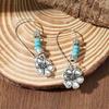 Boho Floral Beaded Dangle Earrings, Vintage Colorful Beads Creative New Fashion Elegant Party Jewelry Gift