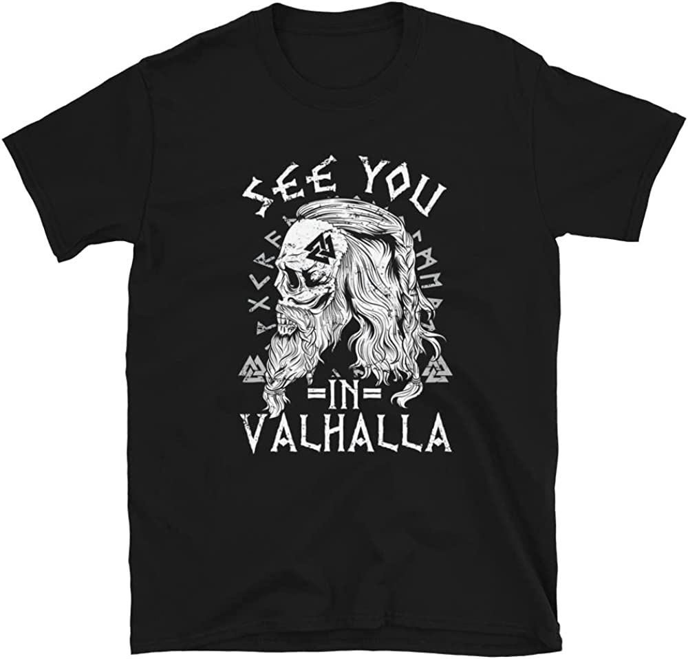 See You In Valhalla Valknut Viking ClothesNordic Viking Norse Mythology Tshirt Mens 100 Cotton Casual Tshirts Loose Top S3XL