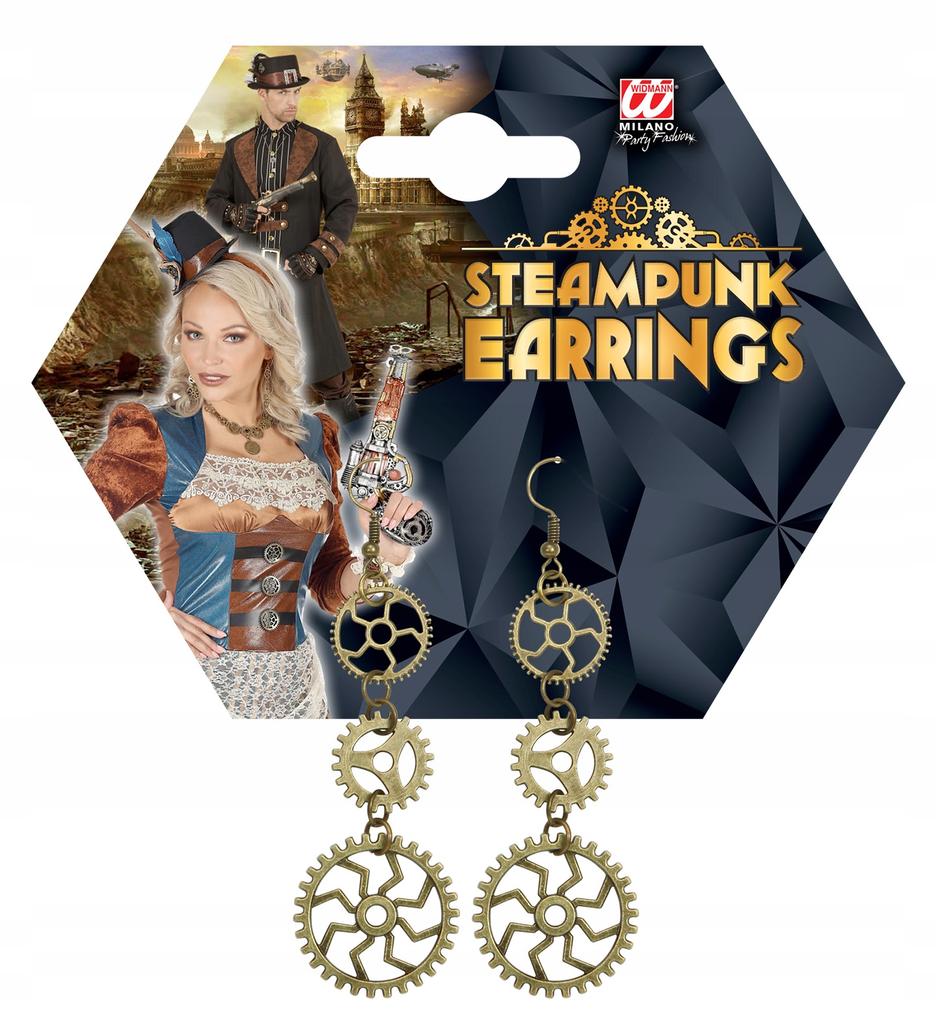 Kolczyki Wiszące Steampunk Koła Zębate Zębatki Karnawał Cosplay Bal 2Szt.