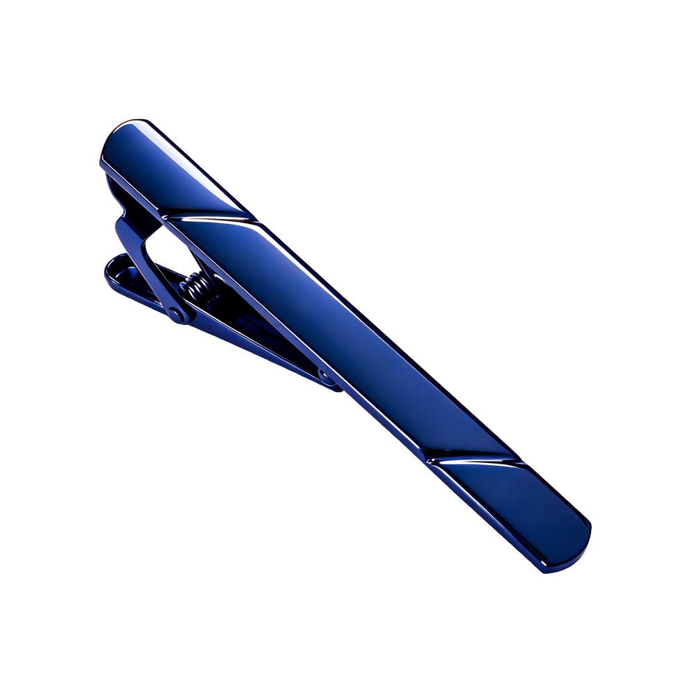 Men's Striped Electrophoretic Copper Tie Clip for Business Attire