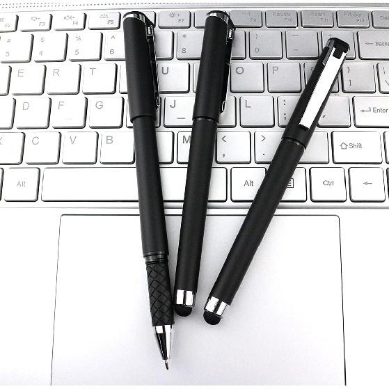 Black Gel Ink Rollerball Pens 1.0mm Gel Pens 2-in-1 Stylus Pens 1.0mm Medium Point Pen for Office, Black Gel Ink(18 Pack-Black)