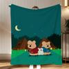Character IP Dinotaeng Throw Soft Coral Fleece Blanket 310gsm Fluffy Warm Throw for Sofa Bed Couch Bedroom Decor