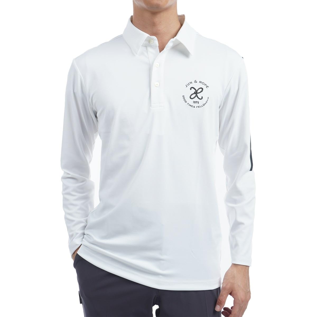 

Jun Rope Long Sleeve Polo Shirt with UV Protection and Cooling White & Men s Touch, (10)