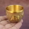 1Pcs Brass Fu Bowl Desktop Lucky Decor Hand Carved Brass Drinking Cup Treasure Bowl Metal Artifact Gifts