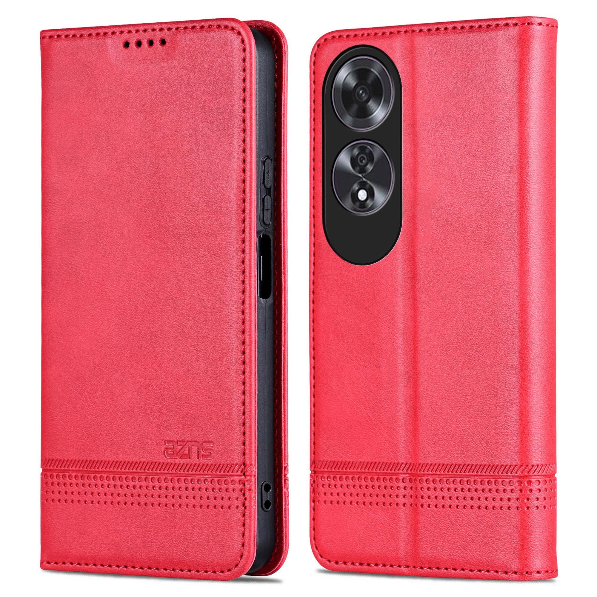 AZNS For Oppo A60 4G Case Cowhide Texture PU Leather Wallet Phone Cover C