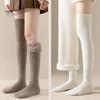 1 Pair Women Winter Socks Tihick Plush Over Knee Socks Anti-slip Solid Color Warm Thickened Stockings Warmth Socks for Various Occasions