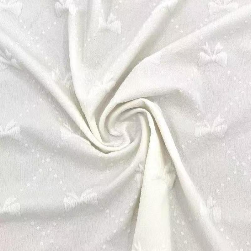 Embroidered Bow Fabric Jacquard Bowknot Pattern Cloth Fall Winter Fabric for DIY Ancient Style Hanfu Cheongsam Dress