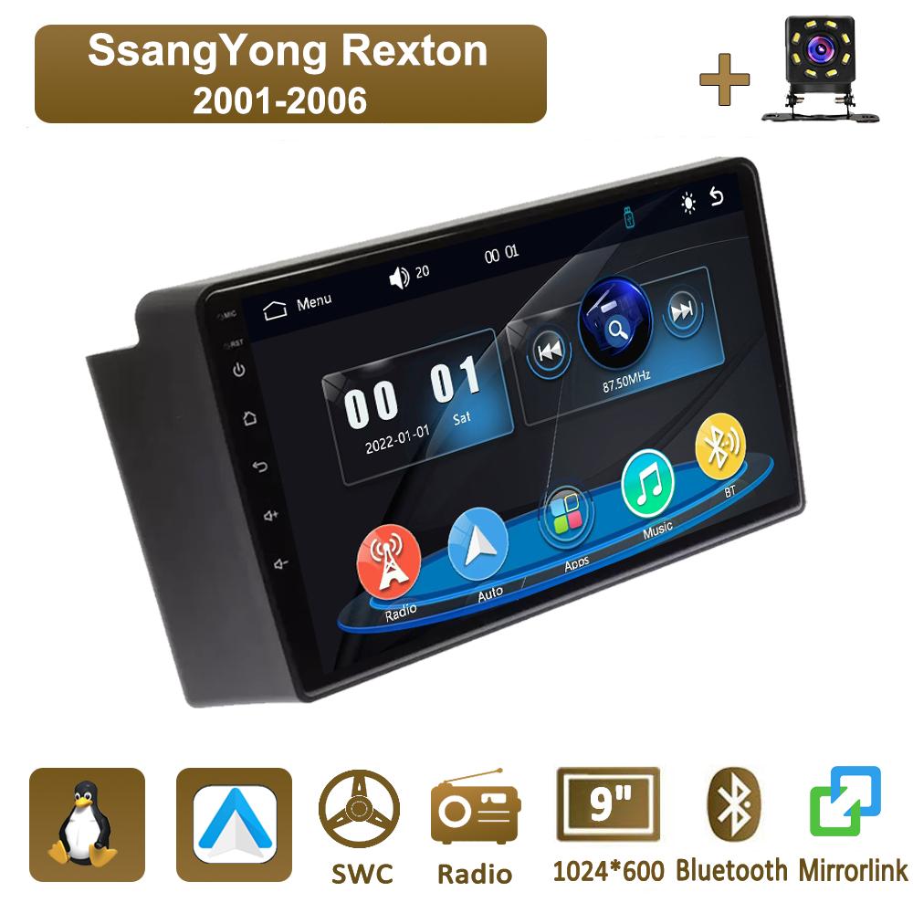 

Icreative Car Radio Multimedia MP5 Player Head Unit Stereo BT For SsangYong Rexton 2001-2006 чёрный