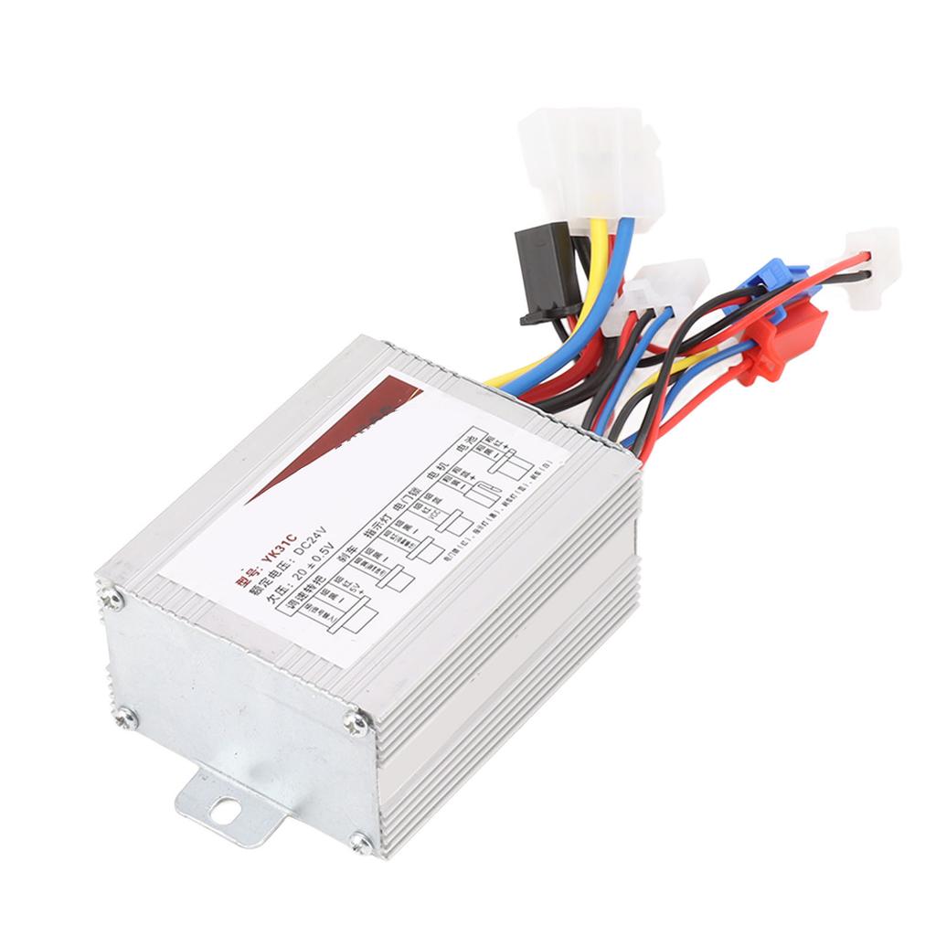 Electric Bike Brush Controller 24V 350W Multi Protection Aluminum Alloy Motor Speed Controller Box for Electric