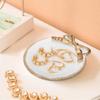 Stylish Round Jewelry Dish Gift For Women Mothers Bride Decorative Resin Plate For Earrings Rings Necklaces
