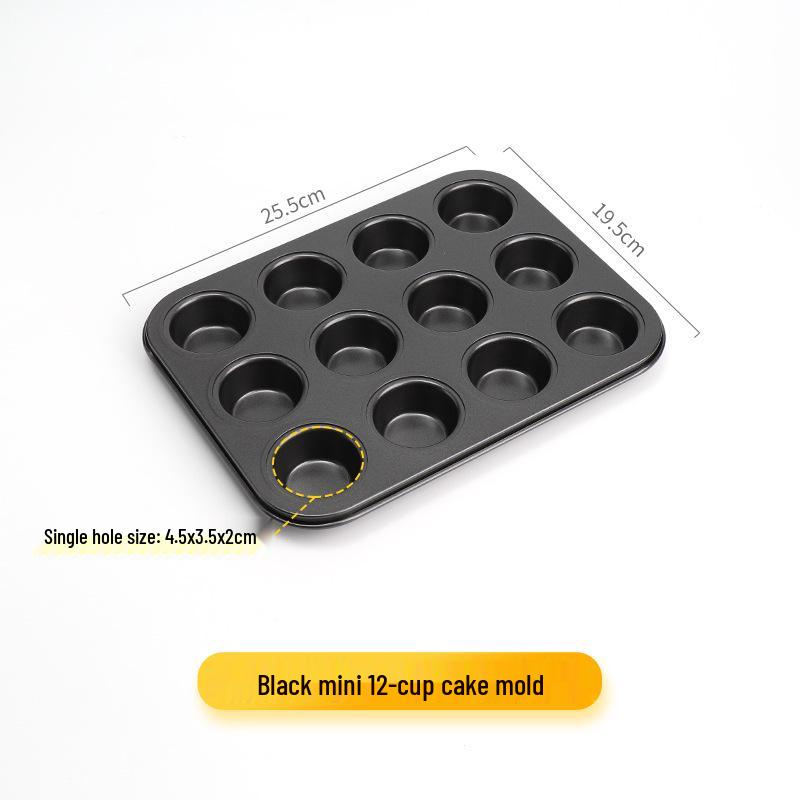 Non-Stick Muffin & Chiffon Cake Mold - High Temp Resistant, 6 & 12-Cavity for Crispy Muffins/Cupcakes.