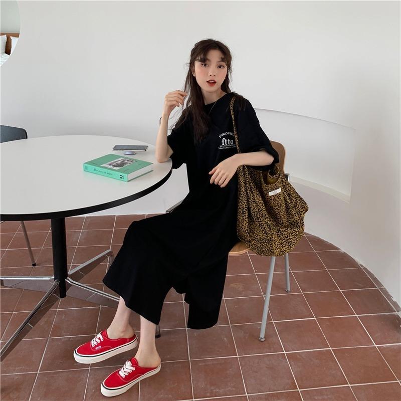 YYFS Dámská móda Léto Jaro 1/2 rukávy Kulatý výstřih Volný pas Ležérní šaty