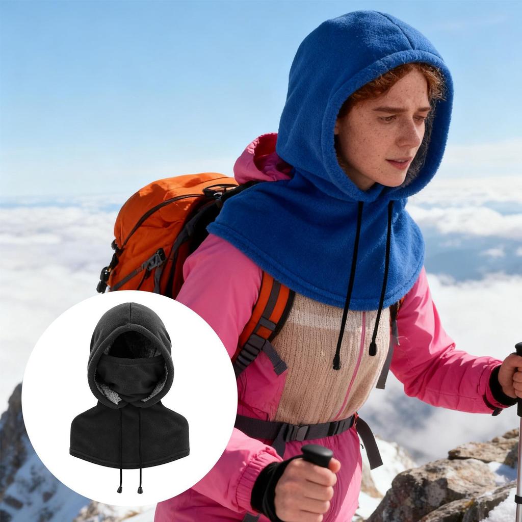 Cycling Face Cover Fleece Warm Neck Warmer Thickened Thermal Neck Hood Hat For Women Runners Cyclists Camping Cycling