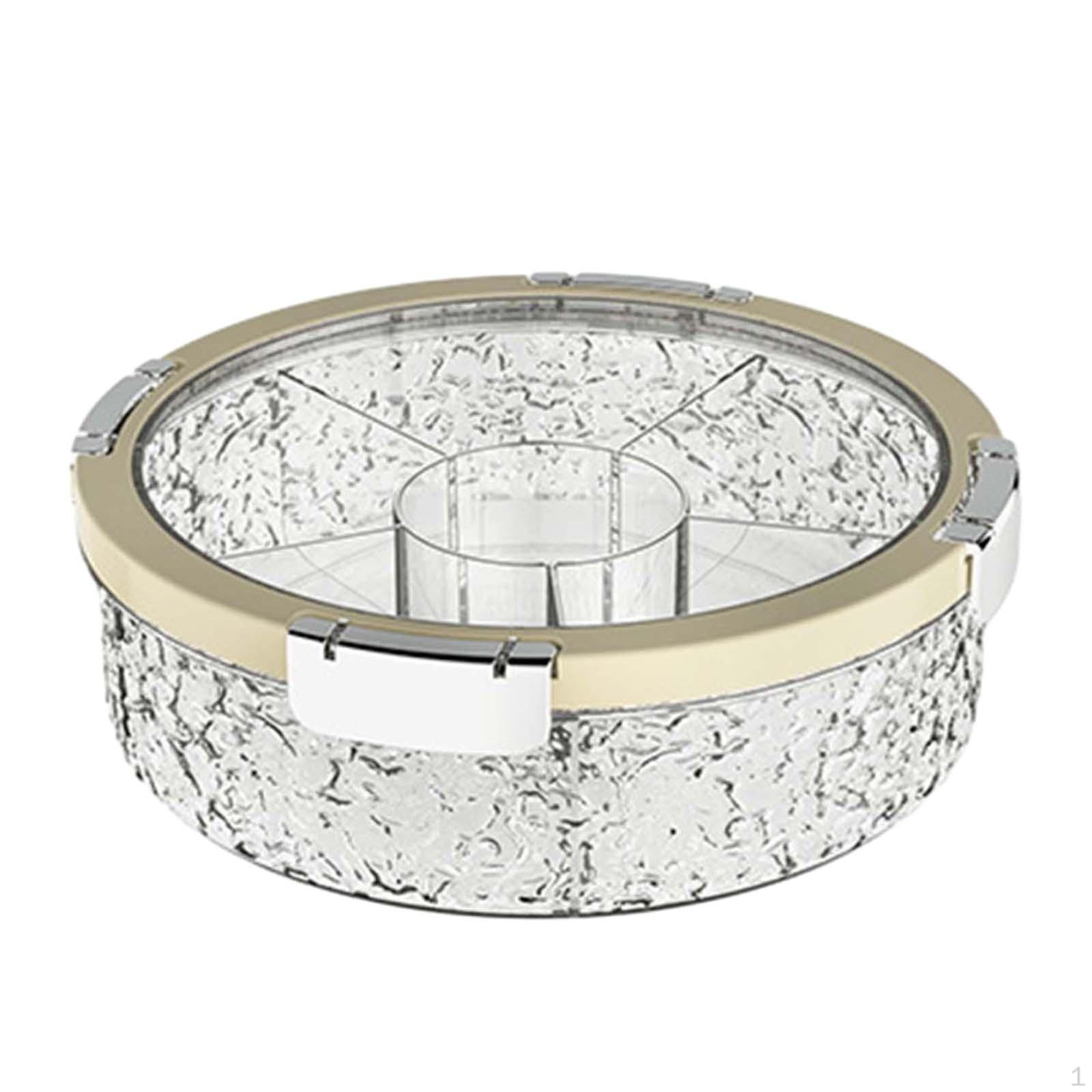 

Тарелка Домашнее украшение Разделенный поднос с крышкой для фруктов конфет и Argent