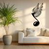 Metal Music Note Wall Art, Angel Wing Sculpture, Modern Musical Decor, Minimalist Home Decoration, Abstract Gift