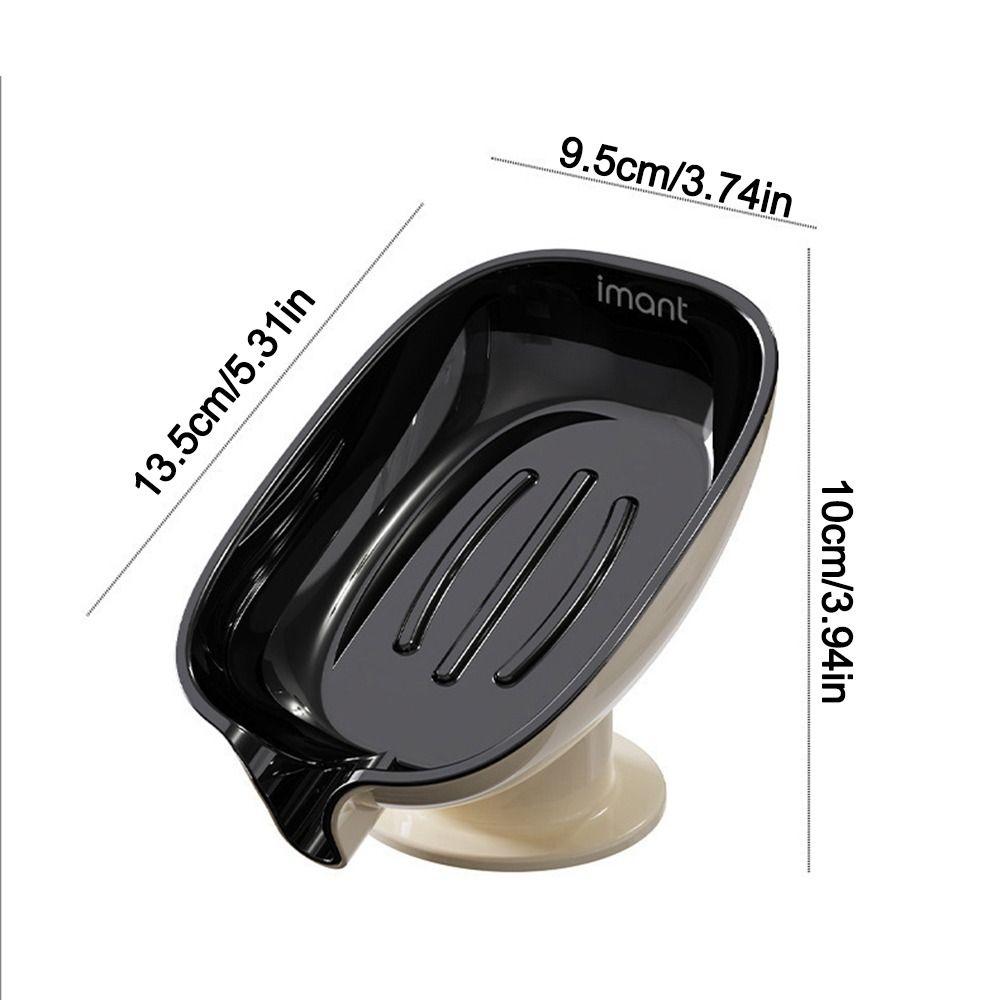 Durable Plastic Suction Cup Soap Dish With Drain Water Multifunctional Soap Holder Drain Soap Box Bathroom Supplies