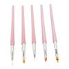 5pcs Nail Art Brushes Set Various Shapes Fine Drawing Nail Art Striping Brushes Transparent 