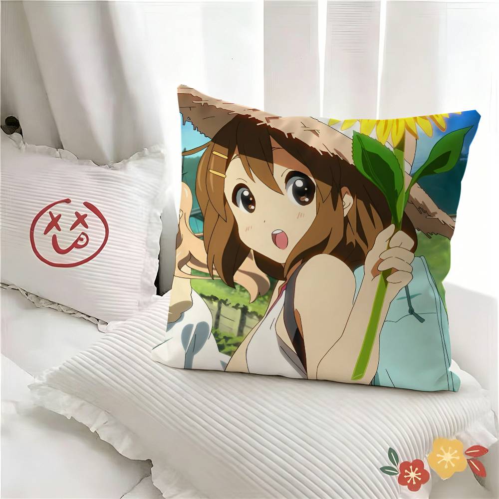 1pc Kawaii Cartoon Yui Mio Azusa Tsumugi Pillow Case Fashion Square Pillowcase Bedroom Sofa Room Ins Decoration Leisure