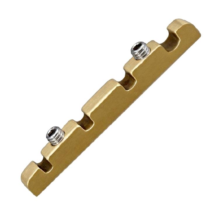 Electric Bass Guitar Brass Nut 38mm Length Roller Grooves String Spacing Adjustable Height Set