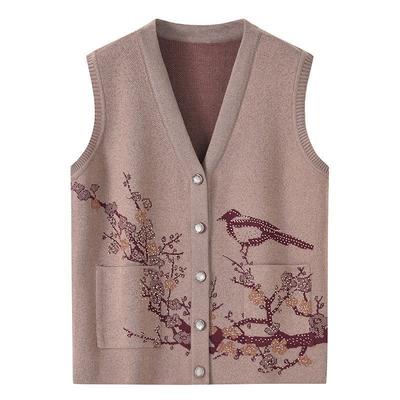 Middle-aged Elderly Women Sweater Cardigan Elderly People Plus Velvet Autumn C Mother Warm Vest Grandma Winter Jacket