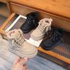 Children's Shoes Winter Girls' Short Boots Soft Soled Bread Shoes Boys' Snow Boots with Velvet Boots