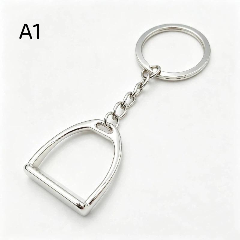 Porte-clés Étriers de Cheval Équestre Animal Mignon Décoration Thème Animal 1 Pièce Léger pour Pendentif de Sac à Dos Usage Quotidien